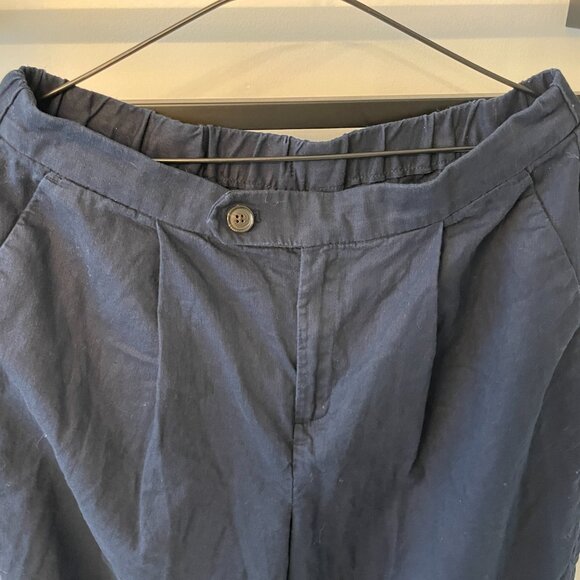 Banana Republic wide Leg linen/ cotton blue pants (size 8) - Picture 2 of 6